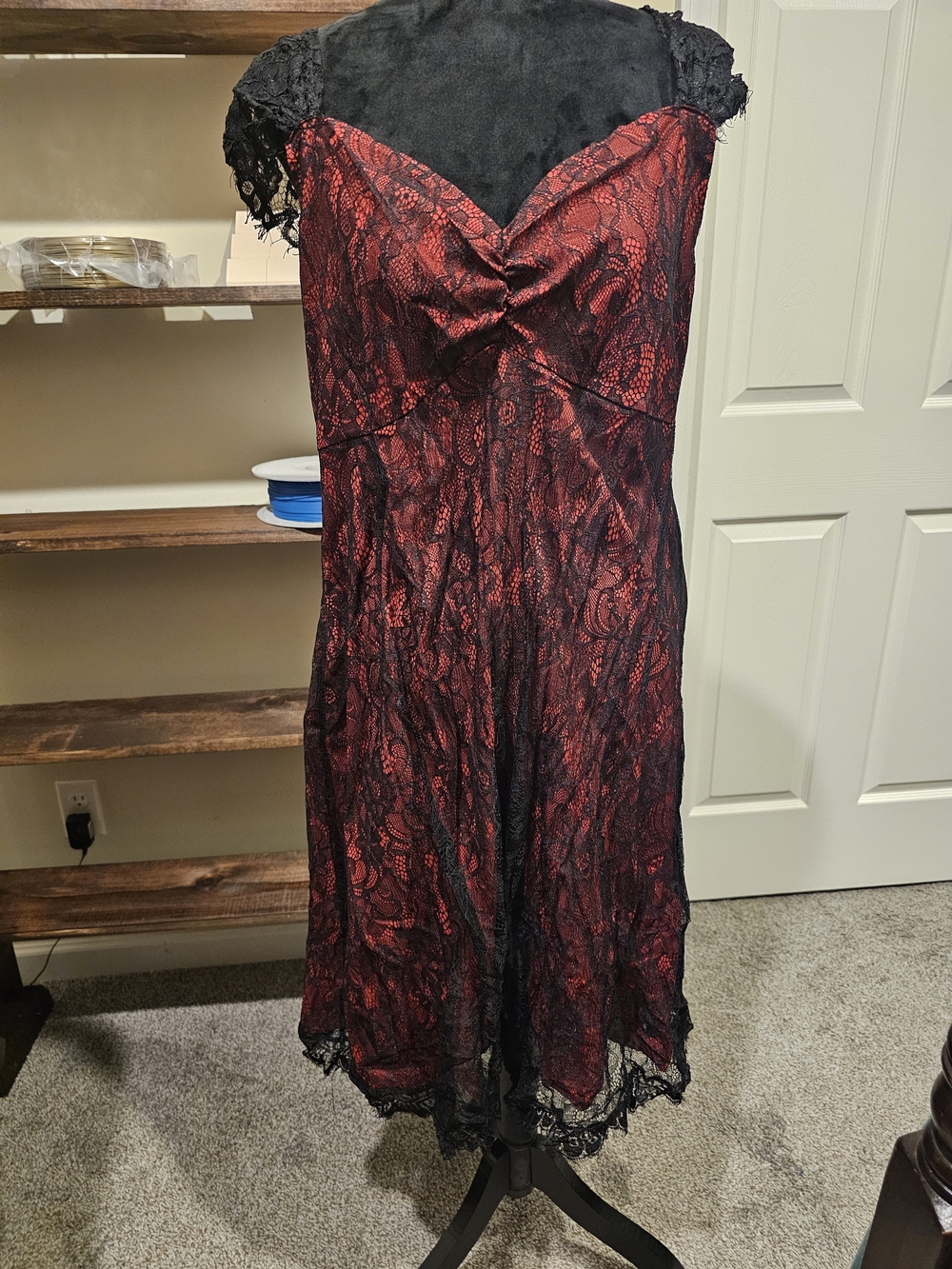 red dress black lace overlay Source Unknown | Dresses | Source Unknown With It features beautiful black